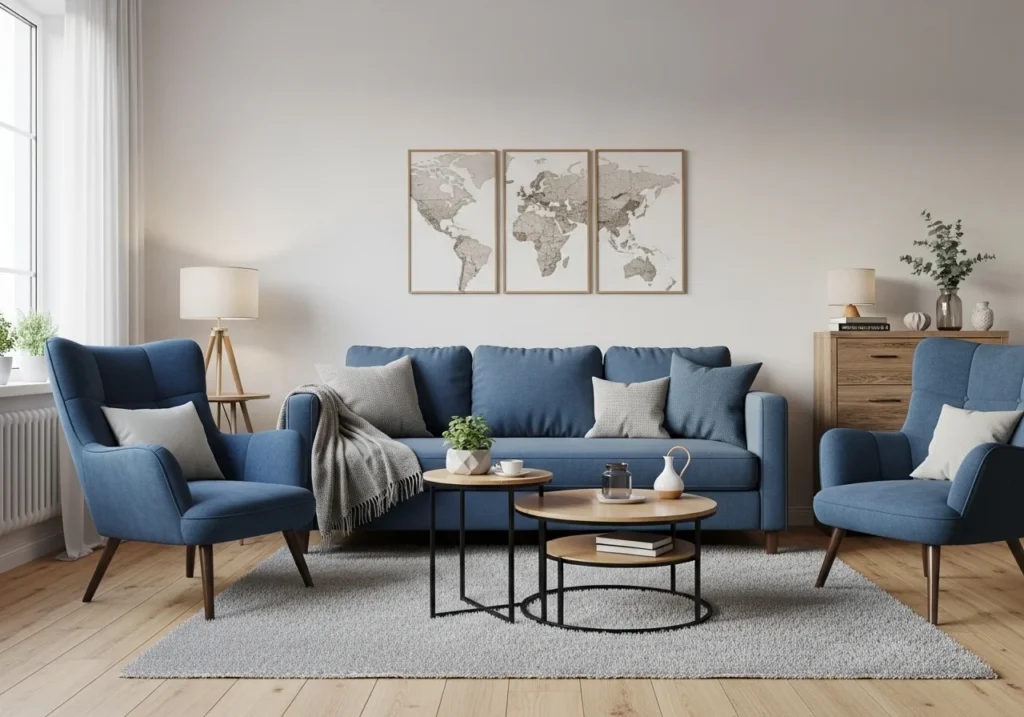 Cozy living room decor ideas with warm lighting and soft textures