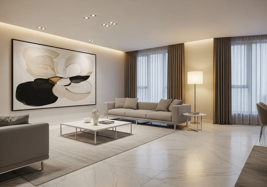 luxury living room ideas with elegant sofa, modern decor, warm lighting, and stylish interior design setup