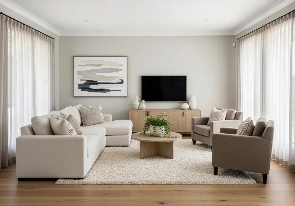 Luxury living room decor ideas with elegant furniture and lighting