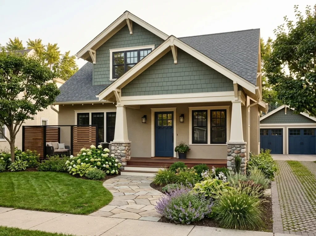 Modern exterior home design with fresh white facade and stylish curb appeal makeover